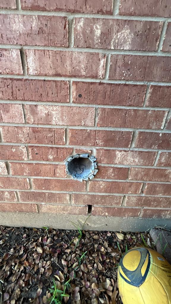 Exclusion work installing rodent proof dryer vent in Carrollton, Texas.