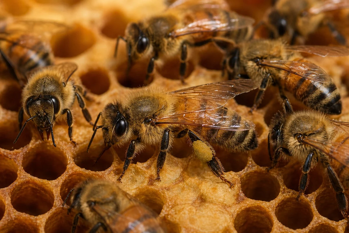 Honey bee workers entering a wall void in a North Texas slab home through a gap in the siding