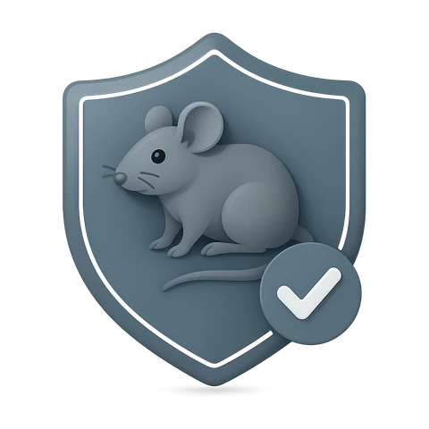 Slate shield badge with a mouse - bi-monthly maximum coverage including rodents