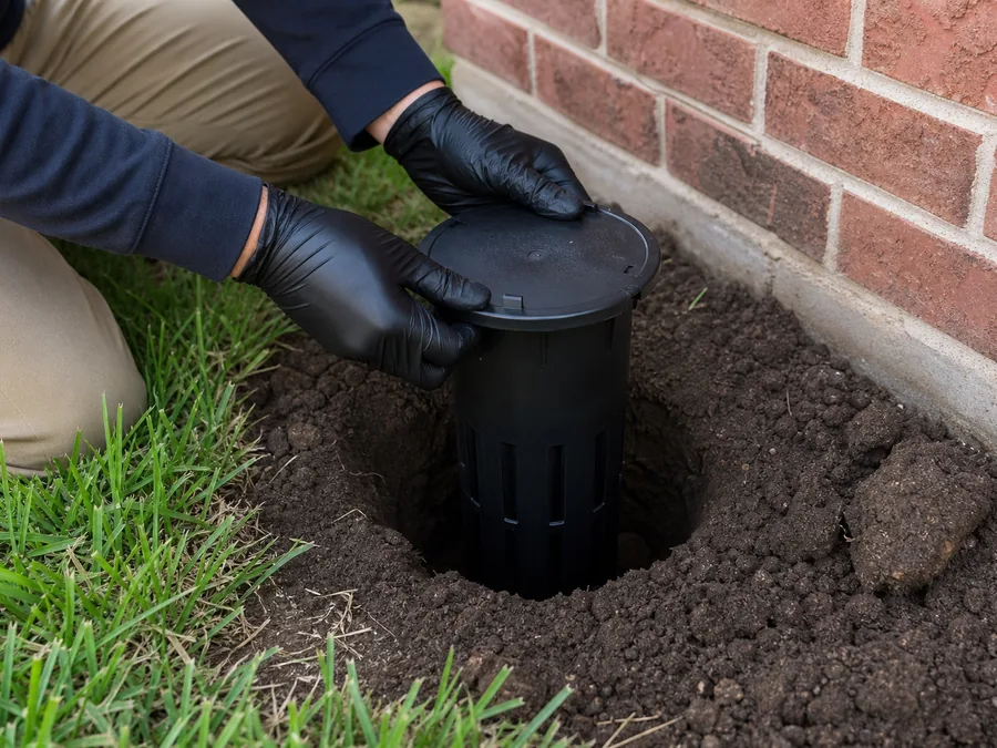 Termites 66 Bait station install, Allen