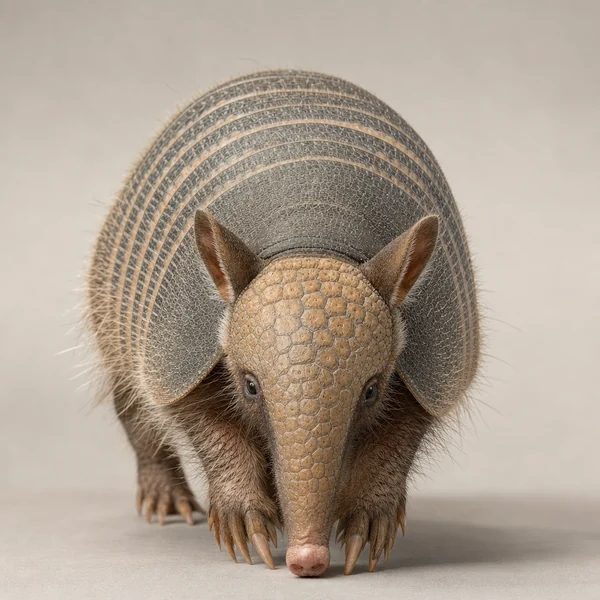 Nine-banded armadillo digging in a McKinney TX lawn, an armadillo removal call