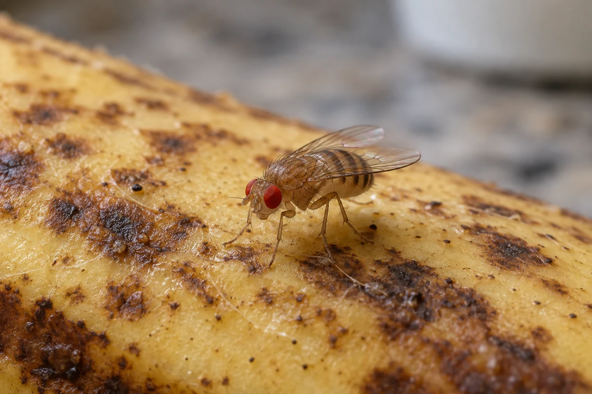 Gnats, Fruit Flies or Drain Flies? How to Tell Which Small Fly You Have 11 A fruit fly with bright red eyes and a tan body, one of the three small flies people call gnats